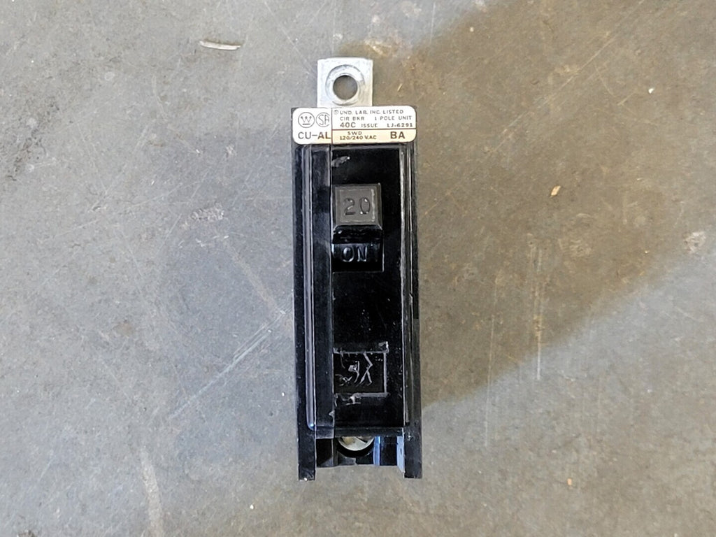 WESTINGHOUSE 20 Amp, 1 Pole, 120/240 volts Circuit Breaker BAB1020 