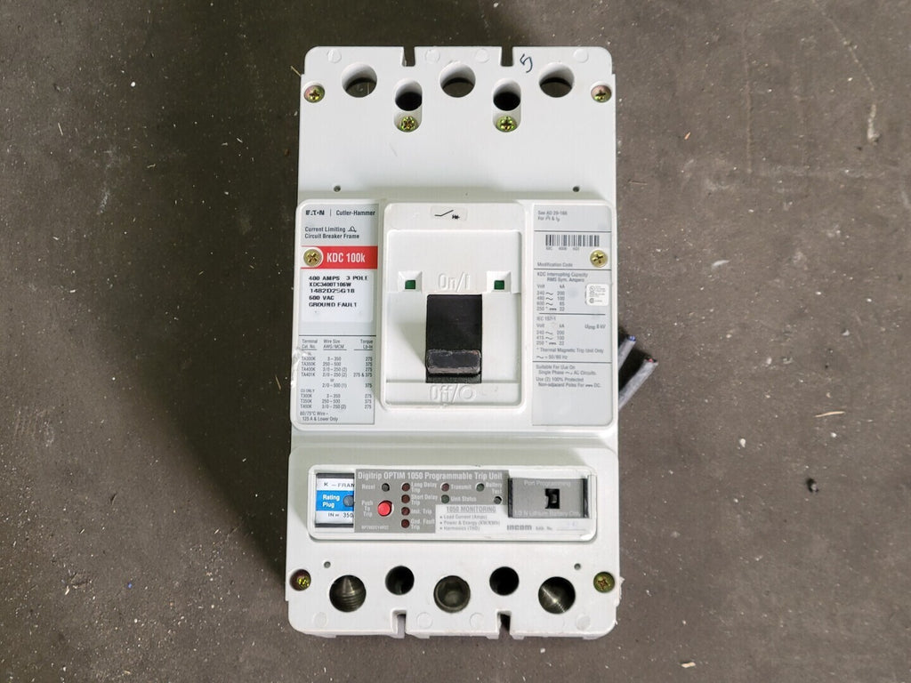CUTLER-HAMMER 400A, 3 Pole, 600V Electronic Circuit Breaker (GFCI) KDC3400T106W