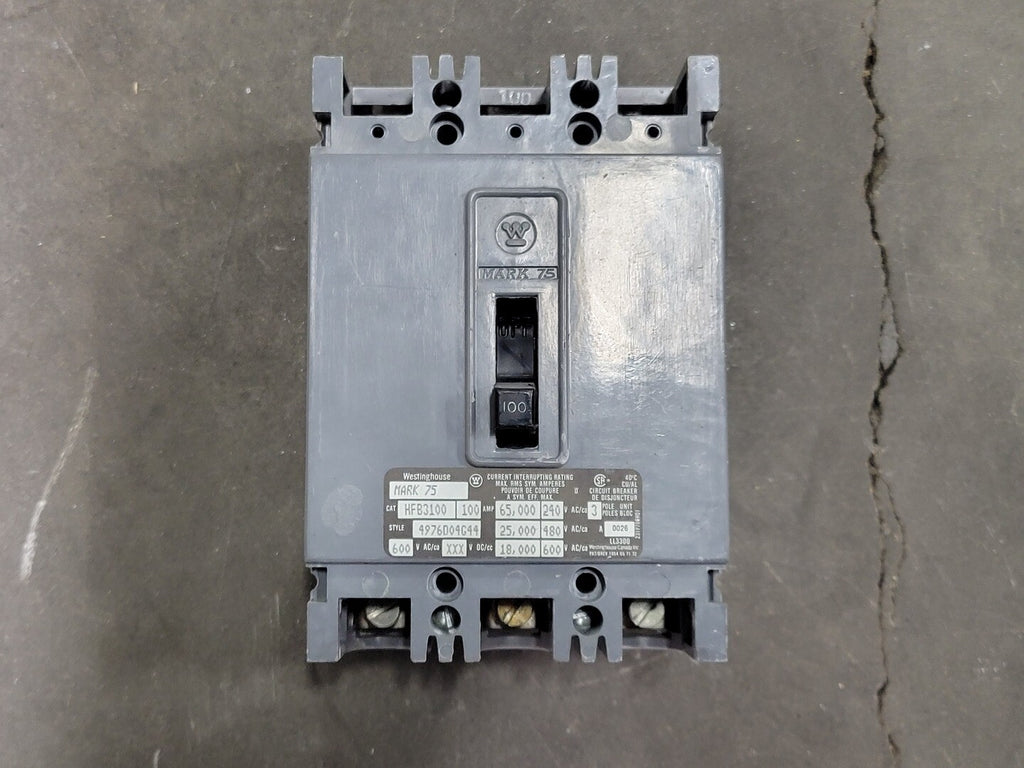 WESTINGHOUSE 100 Amp, 3 Pole, 600 volts Circuit Breaker HFB3100