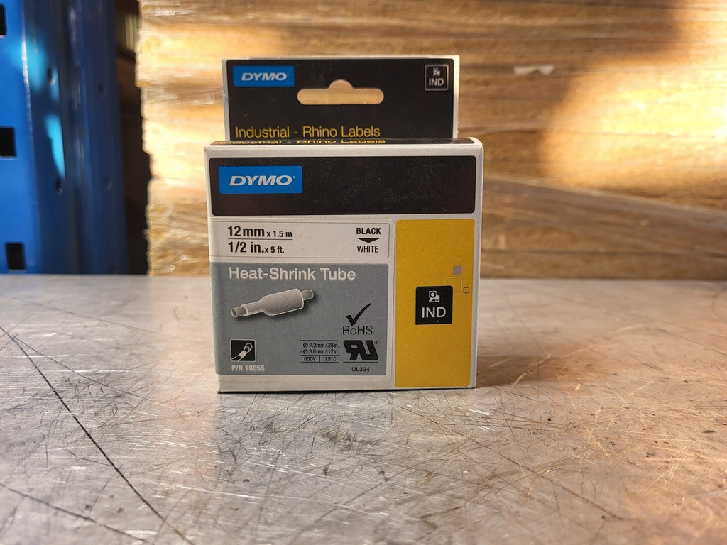 DYMO 1/2" Heat Shrink Tube Label 18055