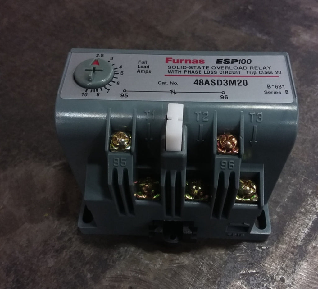 FURNAS 2.5-10 Amp Solid State Overload Relay 48ASCD3M20 w/ Phase-Loss Circuit
