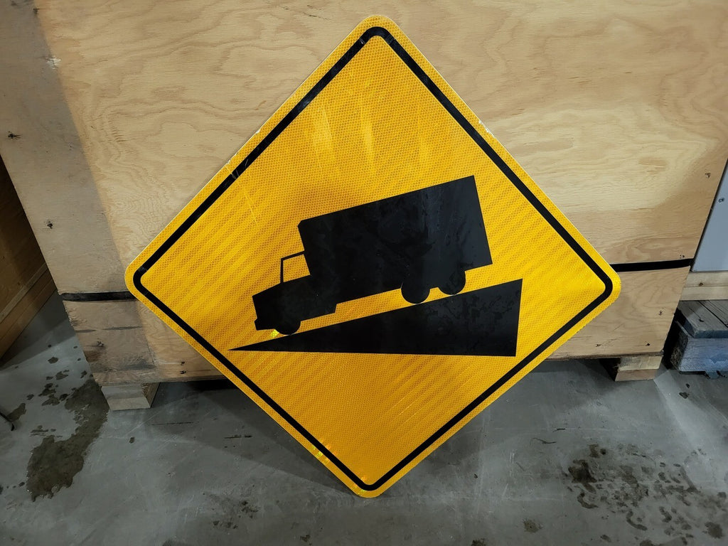 BARRICADE AND SIGNS LTD Steep Grade Hill Ahead Road Warning Sign 24" x 24"