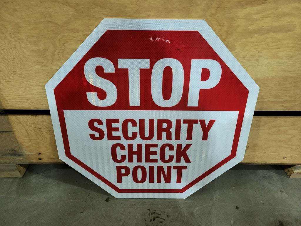 Stop Check Protect Stop Security Check Point Sign 24