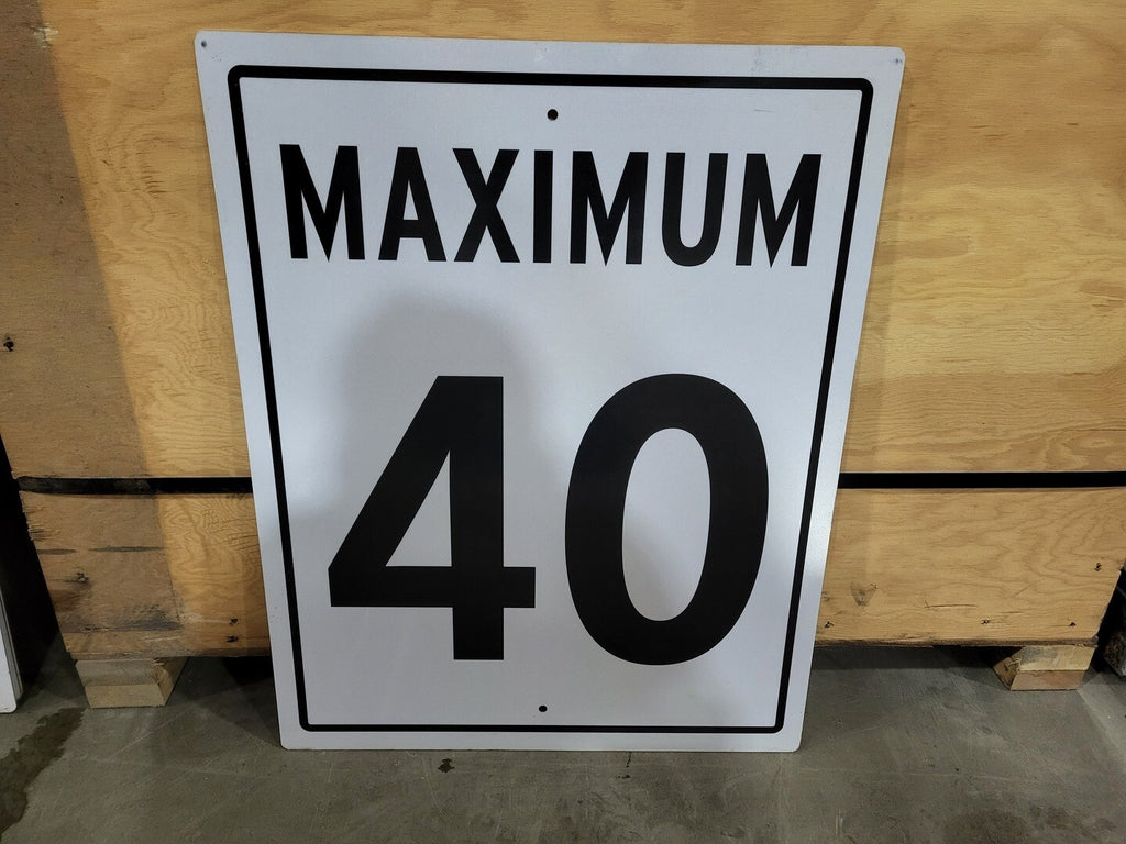 SHELL CARMON CREEK PROJECT Maximum 40 Speed Limit Road Sign 24" x 30"