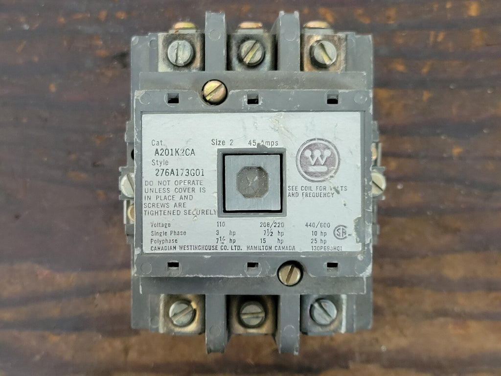 WESTINGHOUSE 45 Amp, 3 Pole, NEMA 2, 120 VAC Coil Non-Reversing Contactor A201K2CA 