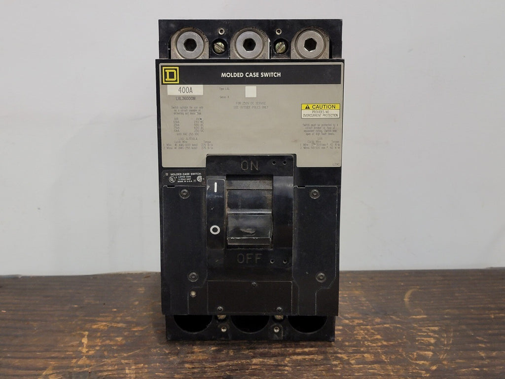 SQUARE D 400 Amp, 3 Pole, 600 Volts Circuit Breaker LHL36000M