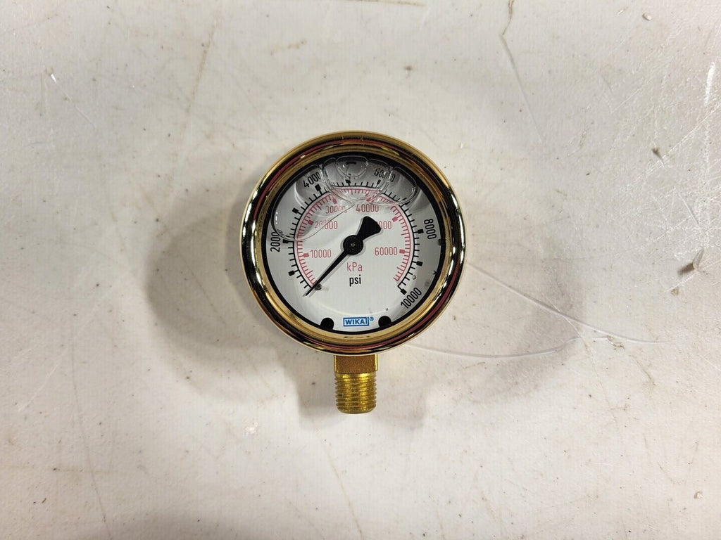 WIKA 2.5", 0-10000 psi Bourdon Tube Brass Pressure Gauge 213.40