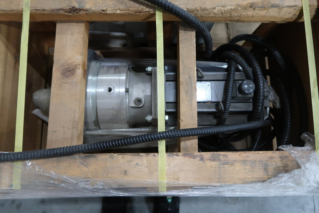 YASKAWA 2 kW AC Servo Motor USAMED-20BA2 w/ Sumitomo MC-Drive + Drum