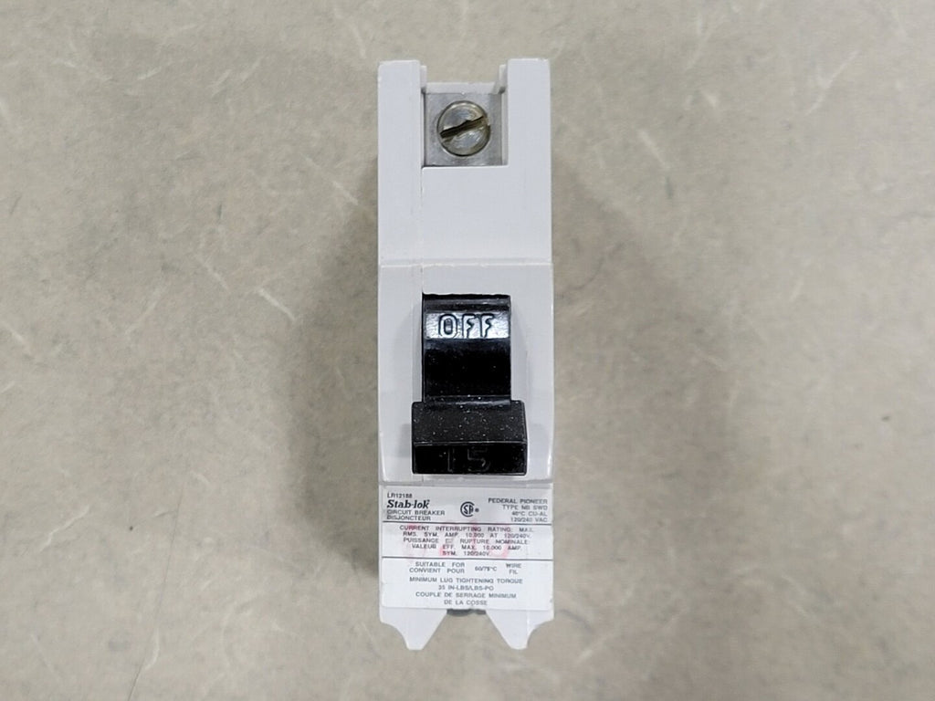 FEDERAL PIONEER 15 Amp, 1 Pole, 120/240 volts Circuit Breaker NB115 
