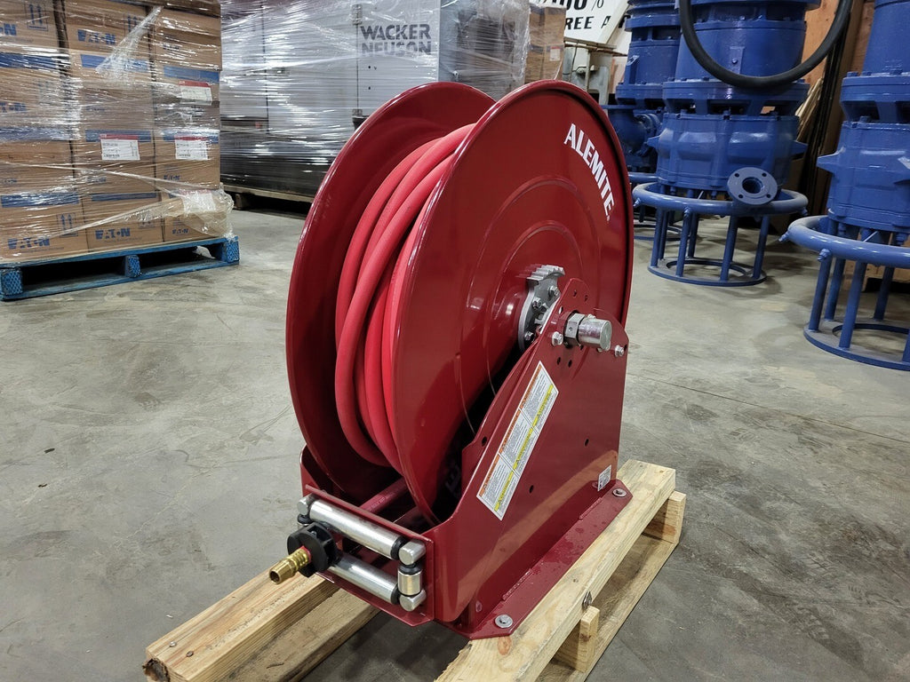 ALEMITE 1/2" Inlet High-Capacity Oil Reel w/ 80ft 300PSI 1/2" NPT Air/Water Hose