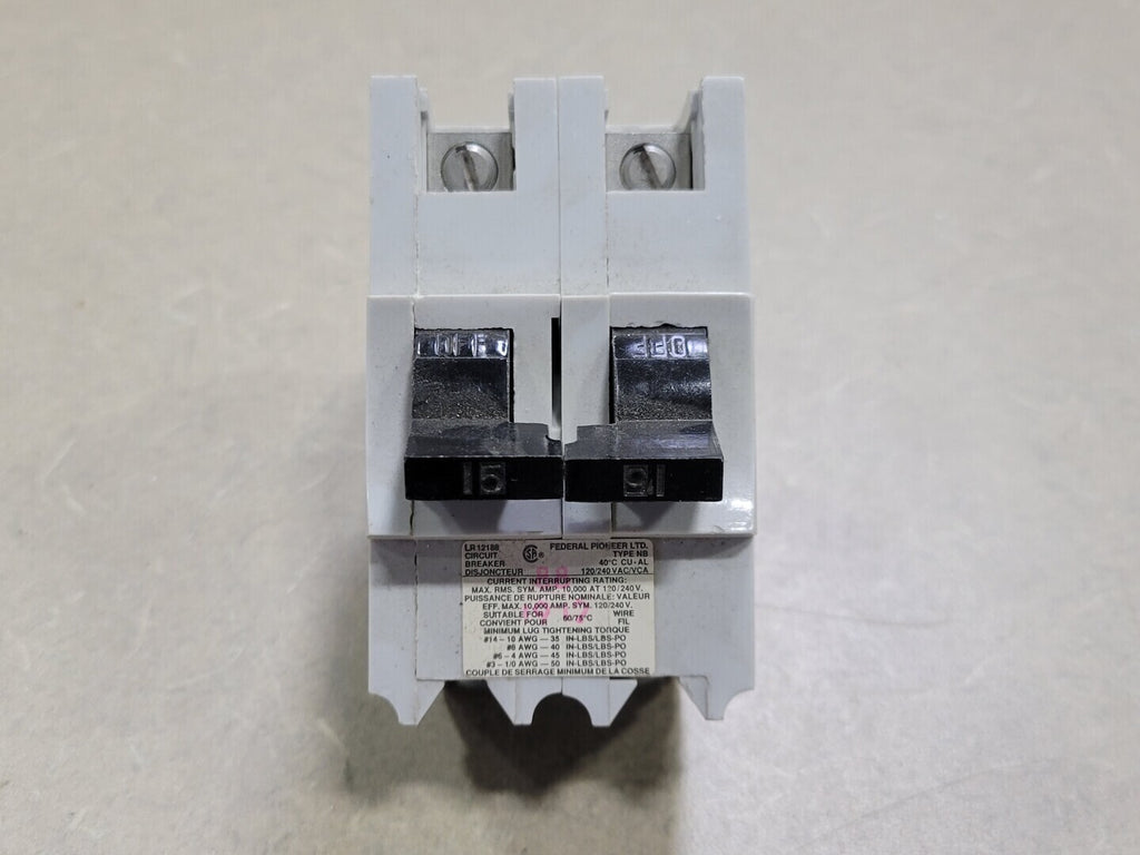 FEDERAL PIONEER 15 Amp, 2 Pole, 120/240 volts Circuit Breaker NB215