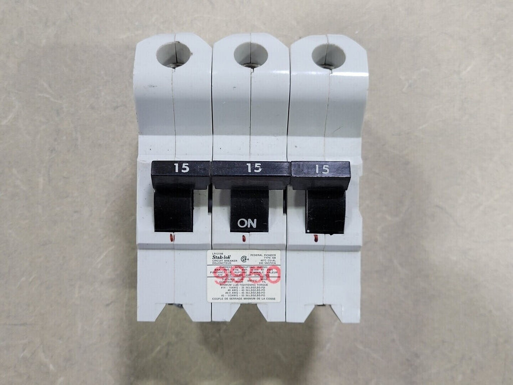FEDERAL PIONEER 15 Amp, 3 Pole,  Circuit Breaker NB315