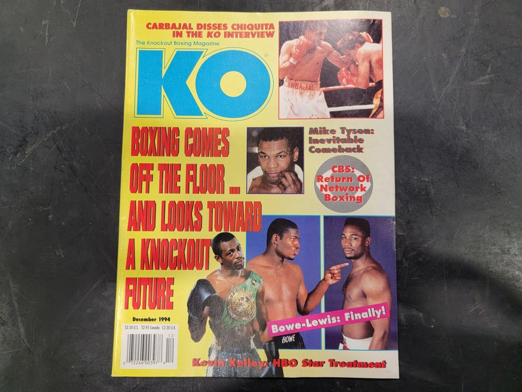 KO December 1994 Magazine Mike Tyson, Bowe, Lewis 