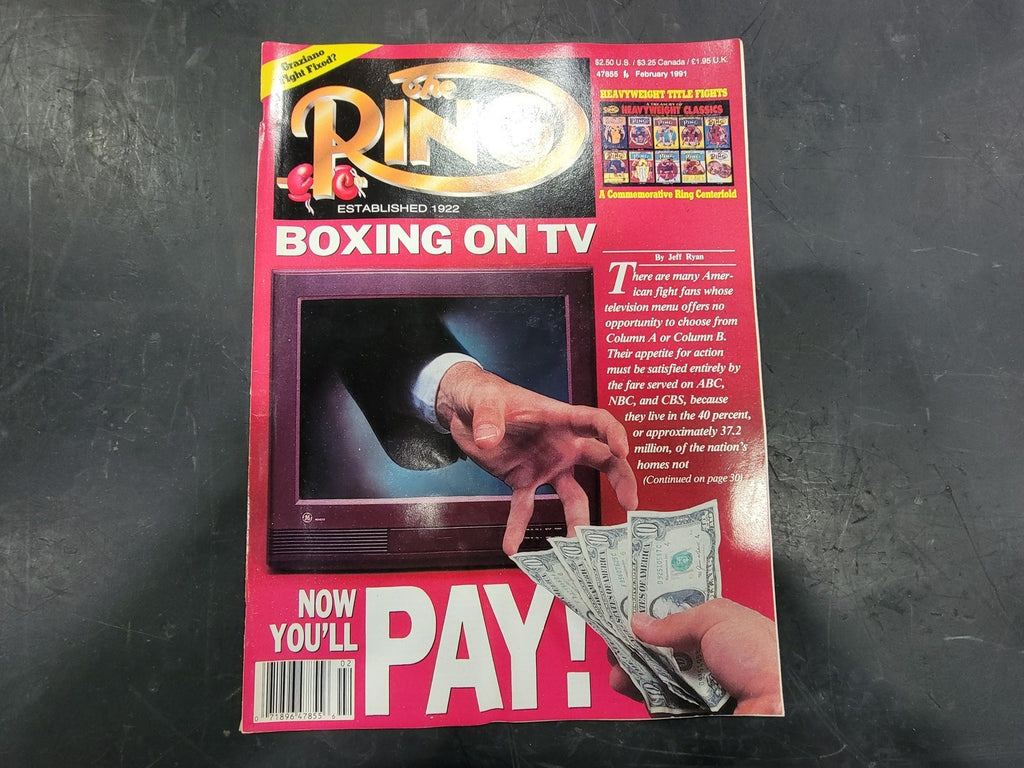 THE RING February 1991 Magazine Boxing On TV