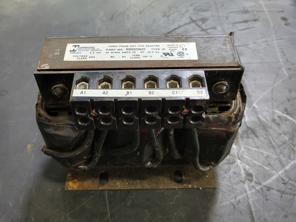 HAMMOND POWER SOLUTIONS INC. 25 Amps, 2.0 mH Dry Type Line Reactor RM0025N20