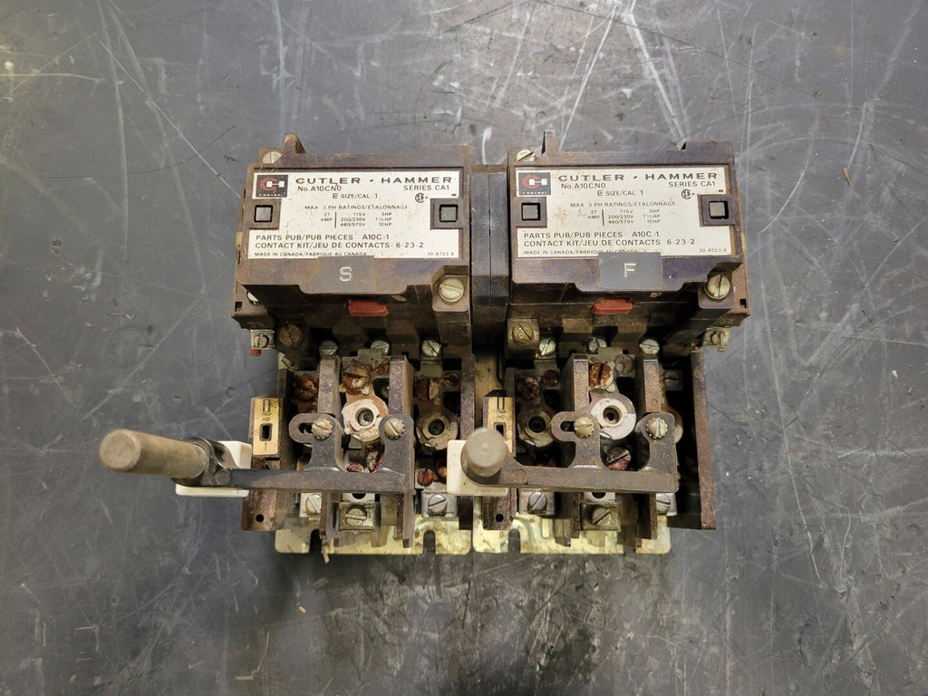 CUTLER-HAMMER 2x27 Amp, NEMA Size 1 Electric Motor Starter A10CN0