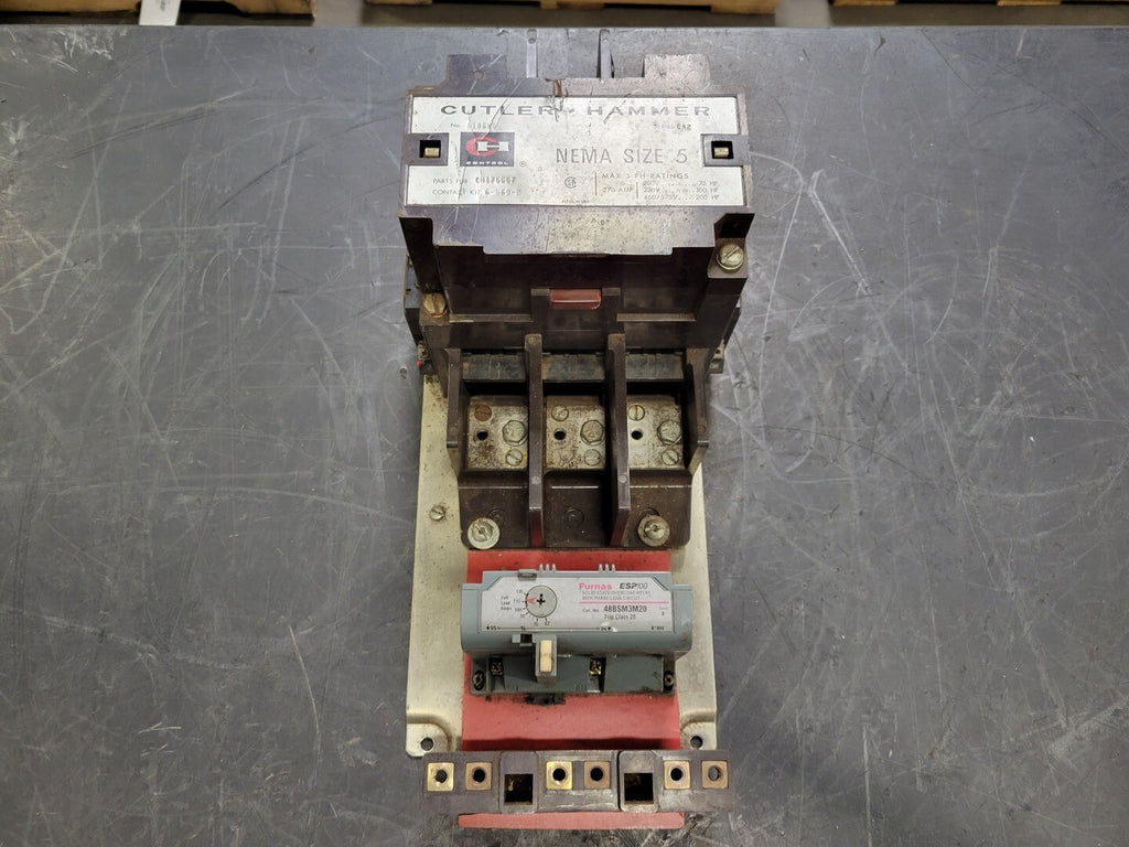 CUTLER-HAMMER 270 Amp, NEMA Size 5 Electric Motor Starter w/ Furnas Overload Relay