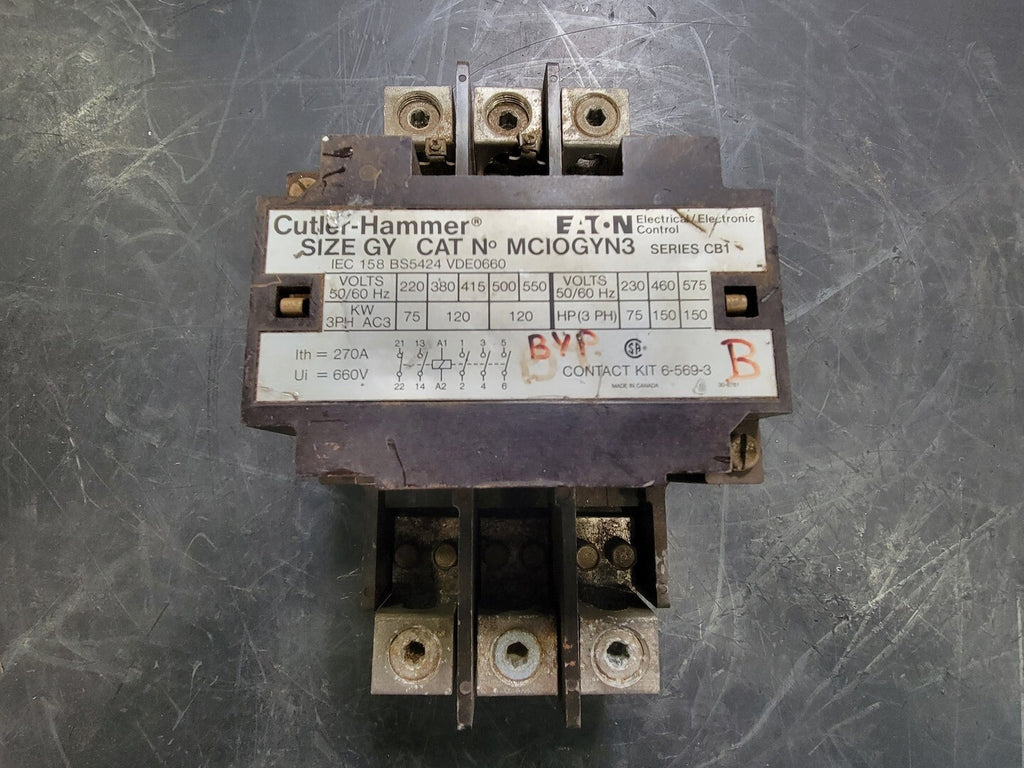 CUTLER-HAMMER 150 hp 270 Amp 575 Volts Reversing Contactor MCIOGYN3