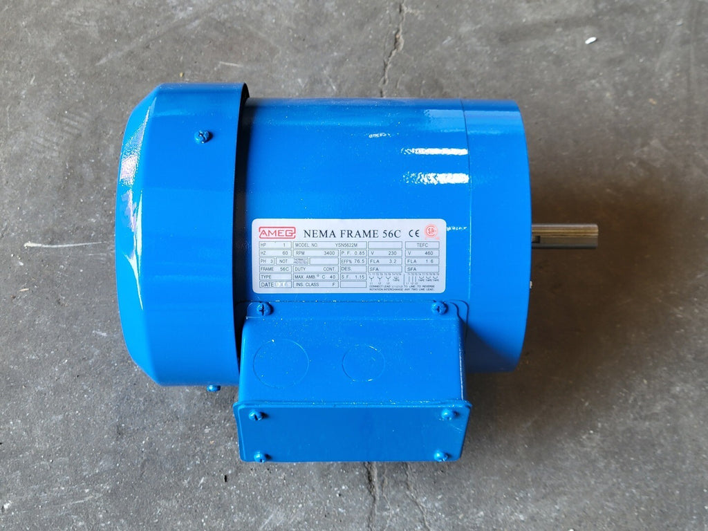 AMEG 1 hp, 230/460 volts, 3400 rpm, 56C Electric Motor YSN5622M