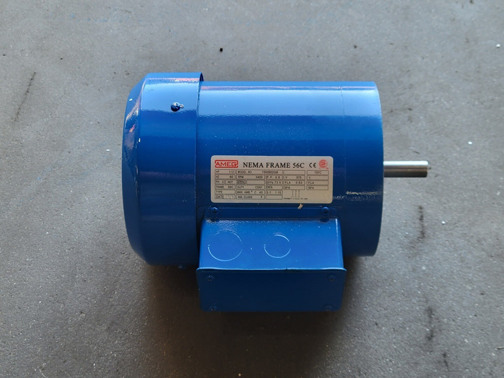 AMEG 1/2 hp, 575 volts, 3400 rpm, 56C Electric Motor