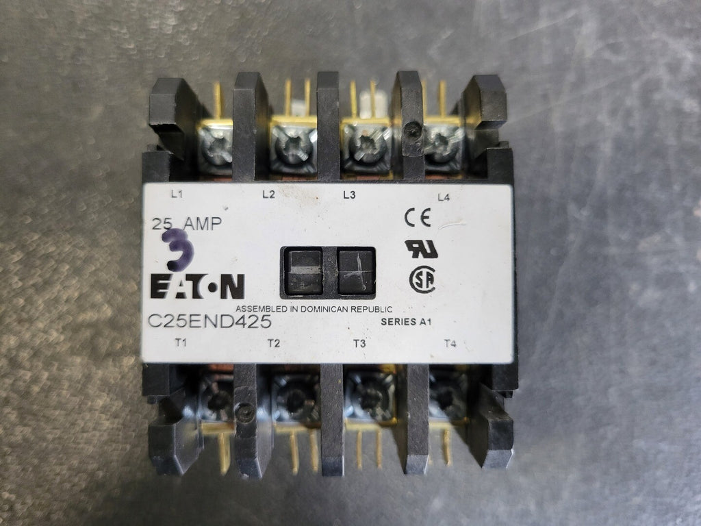 EATON 25 Amp, 4 Pole, 600 VAC Coil Contactor C25END425 