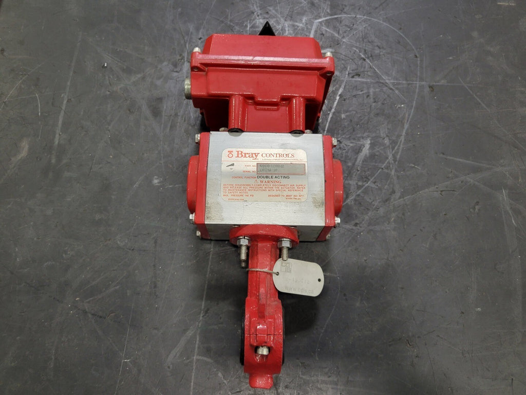 BRAY Double Acting Pneumatic Actuator 920630-11300532 w/ Butterfly Valve & Switch