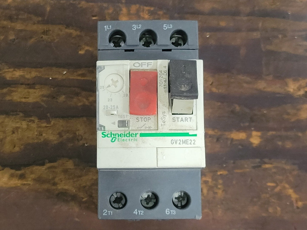SCHNEIDER ELECTRIC 20-25 Amp, 3 Pole Circuit Breaker GV2ME22 