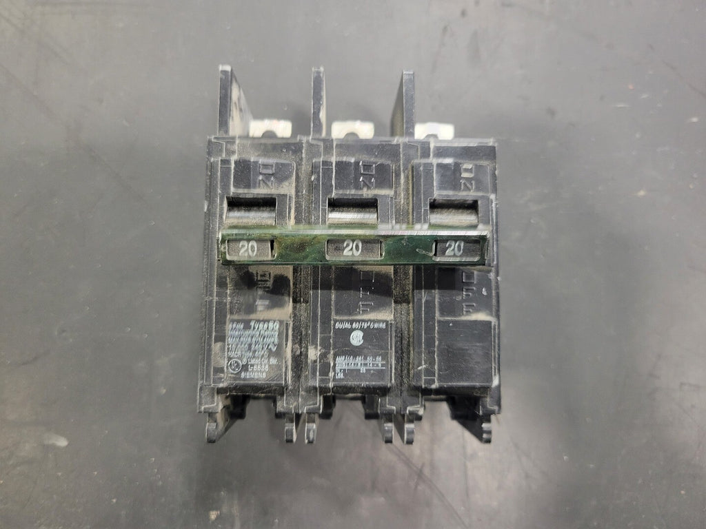 SIEMENS 20 Amp, 3 Pole, 240 volts Circuit Breaker BQ3B020