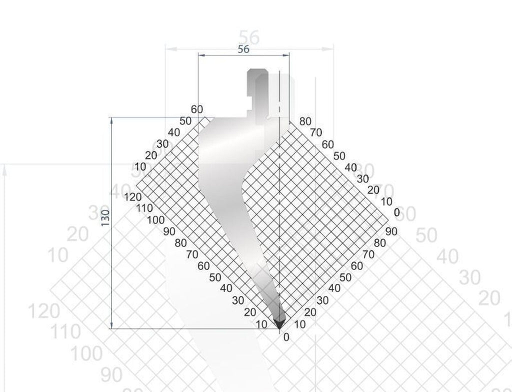 EUROSTAMP Part No. 1163 @ 805mm 60 Degree Gooseneck Punch (Segmented)