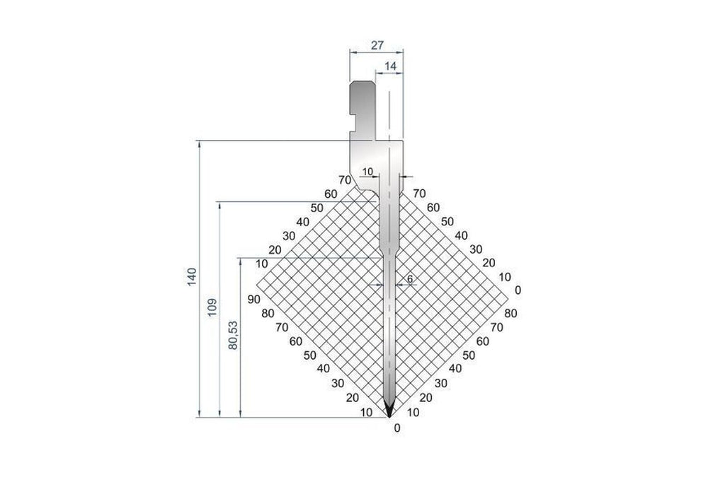 EUROSTAMP Part No. 1086 @ 415mm 30 Degree Punch