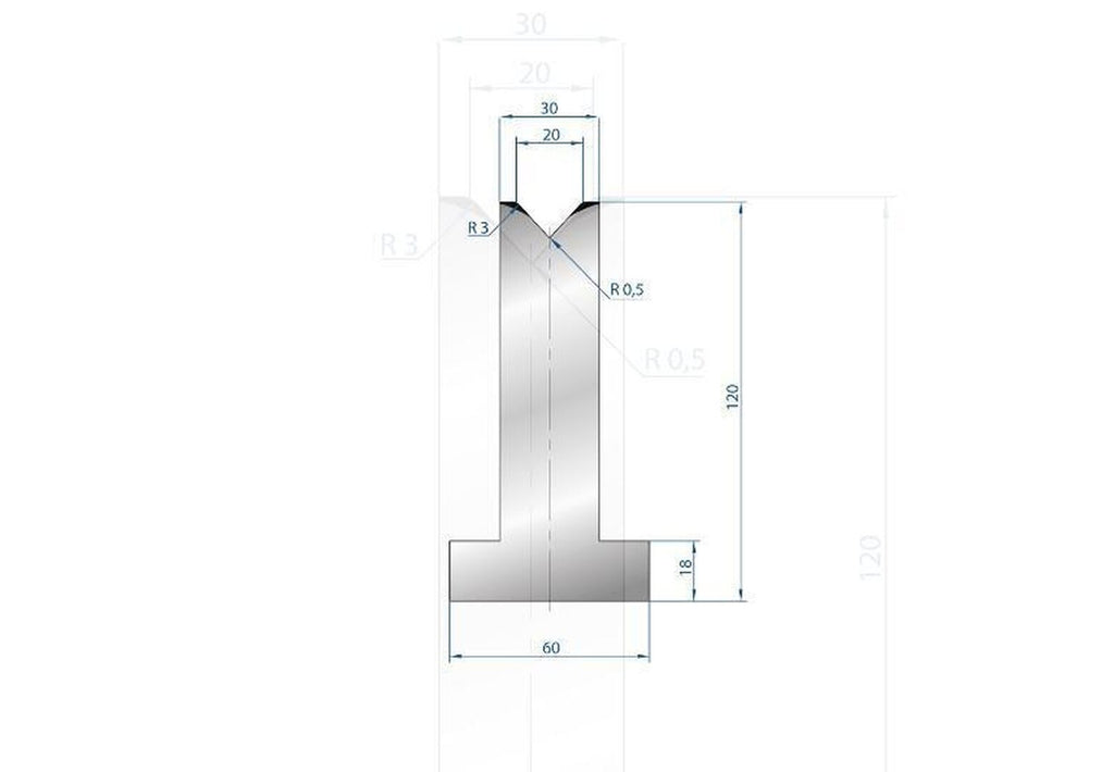 EUROSTAMP Part No. 3098 @ 805mm 85 Degree Die (Segmented)