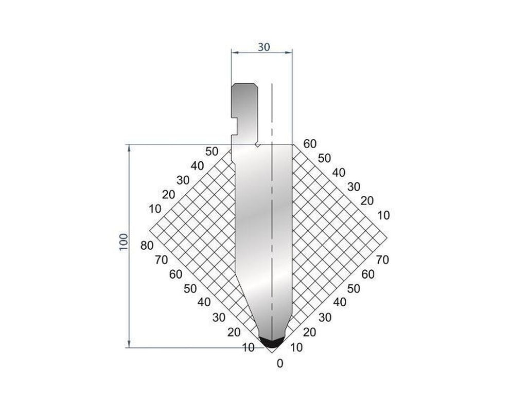 EUROSTAMP Part No. 1053 @ 805mm 45 Degree Punch (Segmented) 