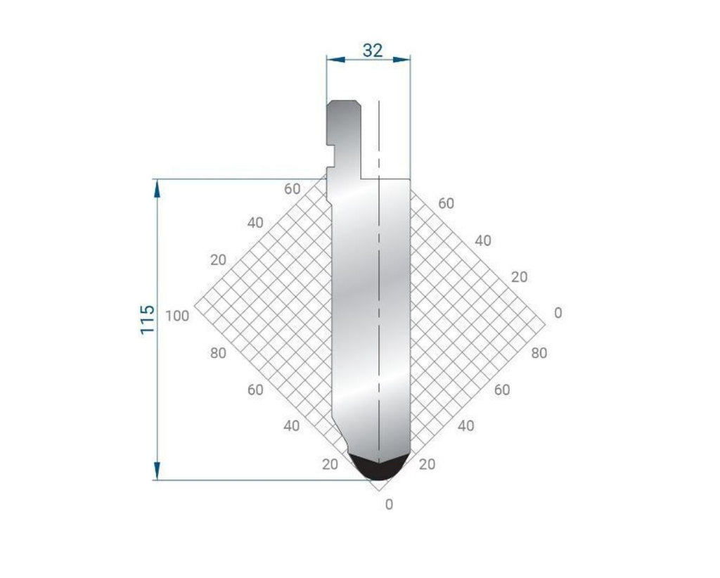 EUROSTAMP Part No. 1283 @ 415mm 60 Degree Punch