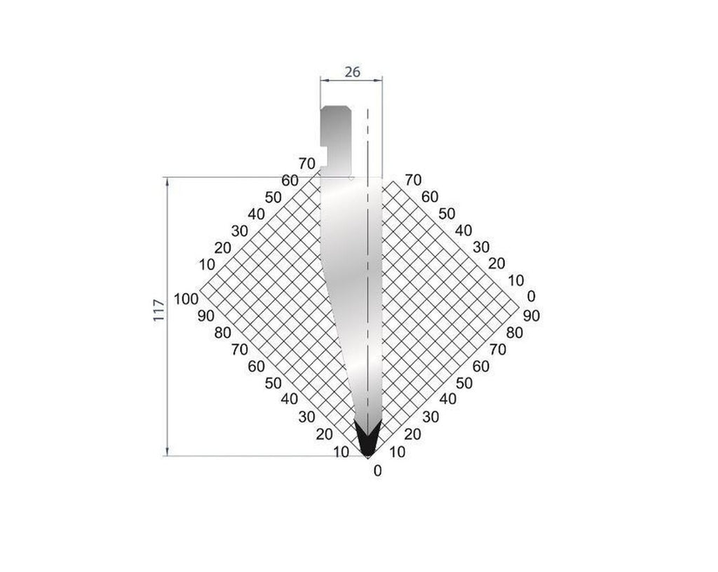 EUROSTAMP Part No. 1192 @ 805mm 26 Degree Punch (Segmented)