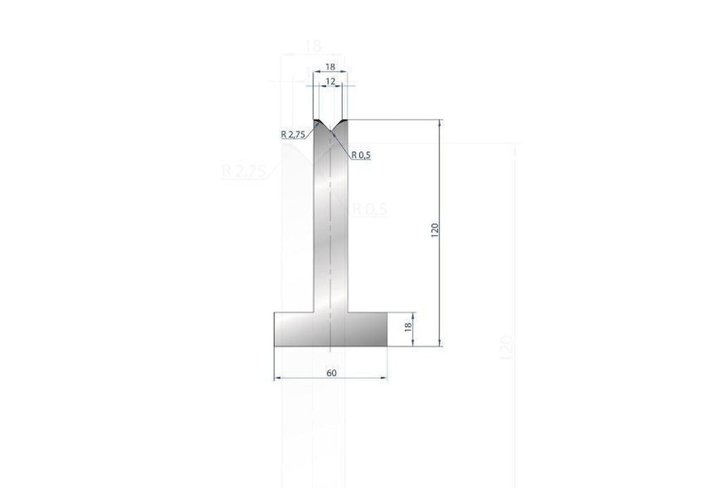 EUROSTAMP Part No. 3096 @ 805mm 85 Degree Die (Segmented)