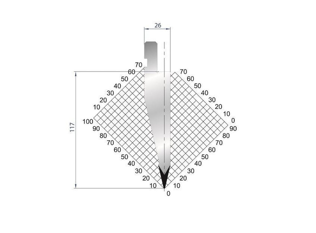 EUROSTAMP Part No. 1178 @ 835mm 26 Degree Punch
