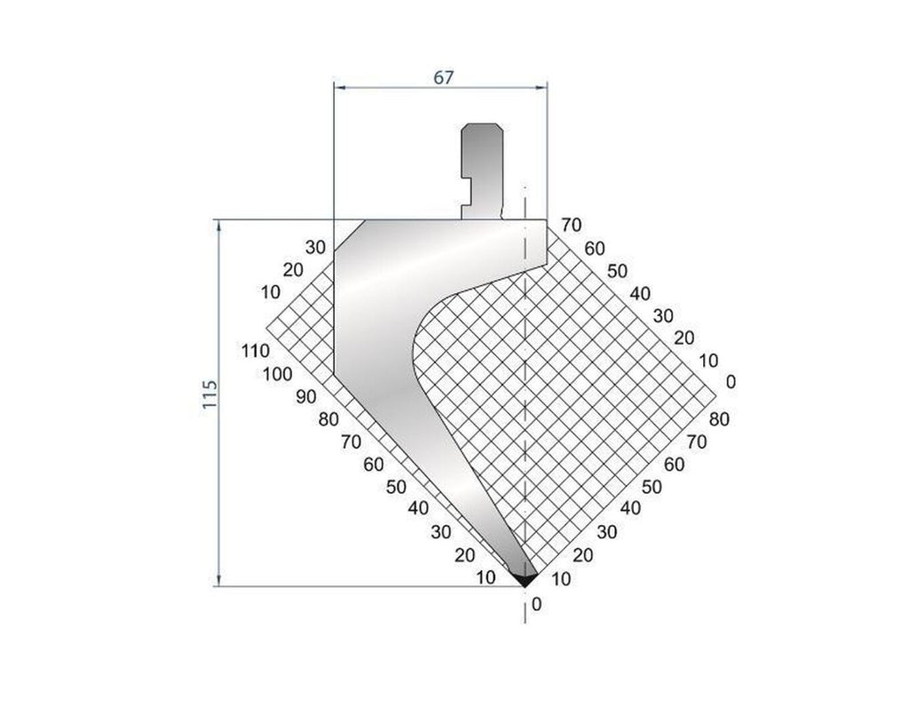 EUROSTAMP Part No. 1310 @ 415mm 85 Degree Punch