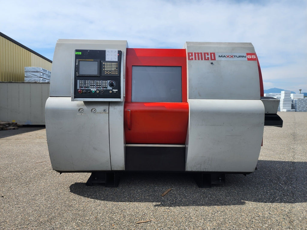 MAXXTURN 65 CNC Lathe w/ EMCO LM1200 Bar Feeder and Tooling