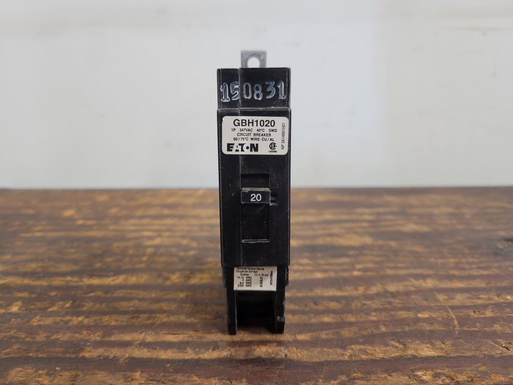 EATON 20 Amp, 1 Pole, 347 volts Circuit Breaker GBH1020