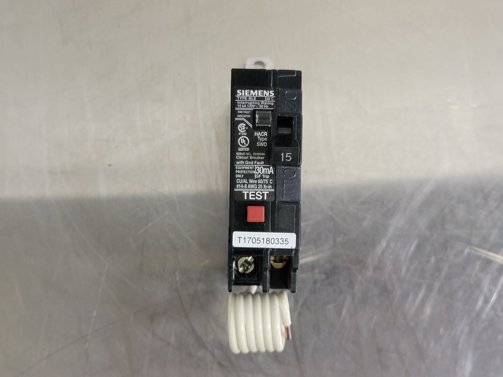 SIEMENS 15 Amp, 1 Pole, 120 volts Circuit Breaker BE115