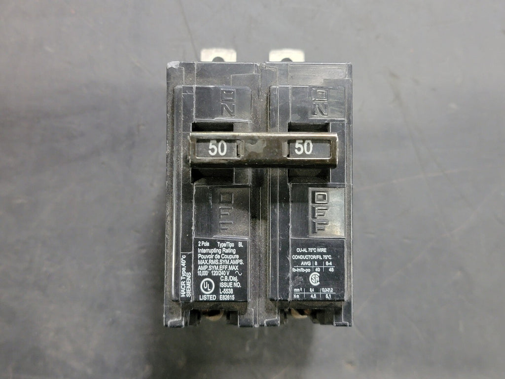 SIEMENS 50 Amp, 2 Pole, 120/240 volts Circuit Breaker B250