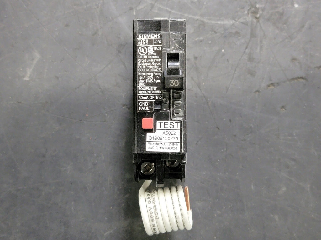 SIEMENS 30 Amp, 1 Pole, 120 volts Circuit Breaker BE130