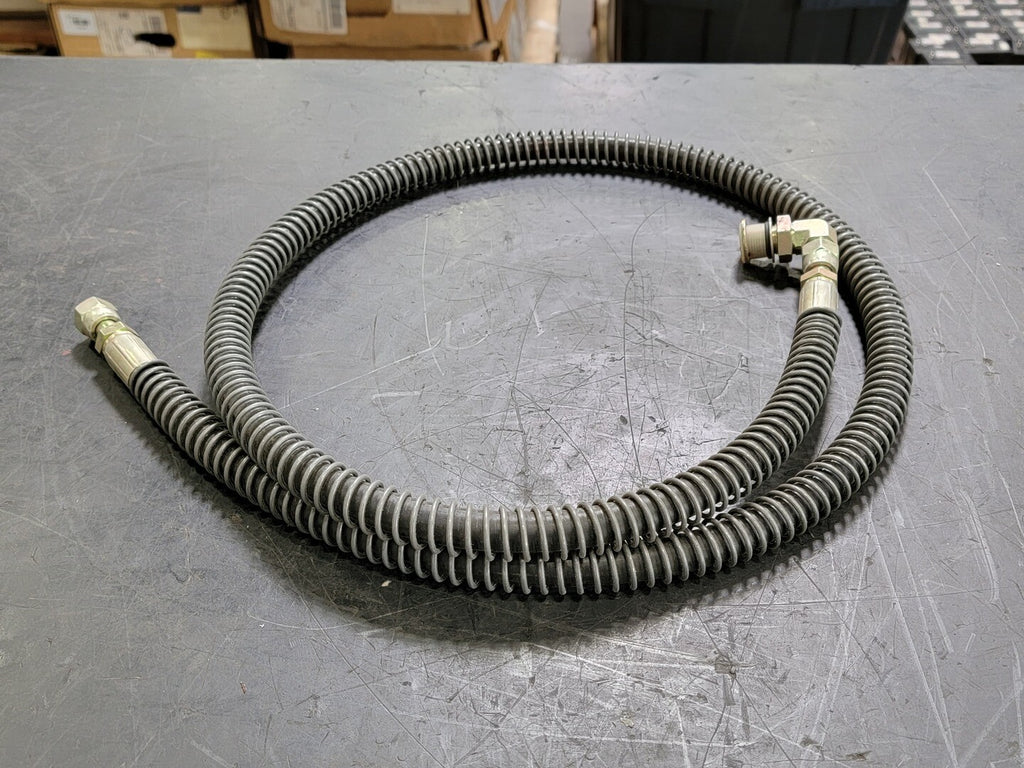 5 ft Hydraulic Hose w/ 1/2" Fittings & Wire Guard for Cylinder
