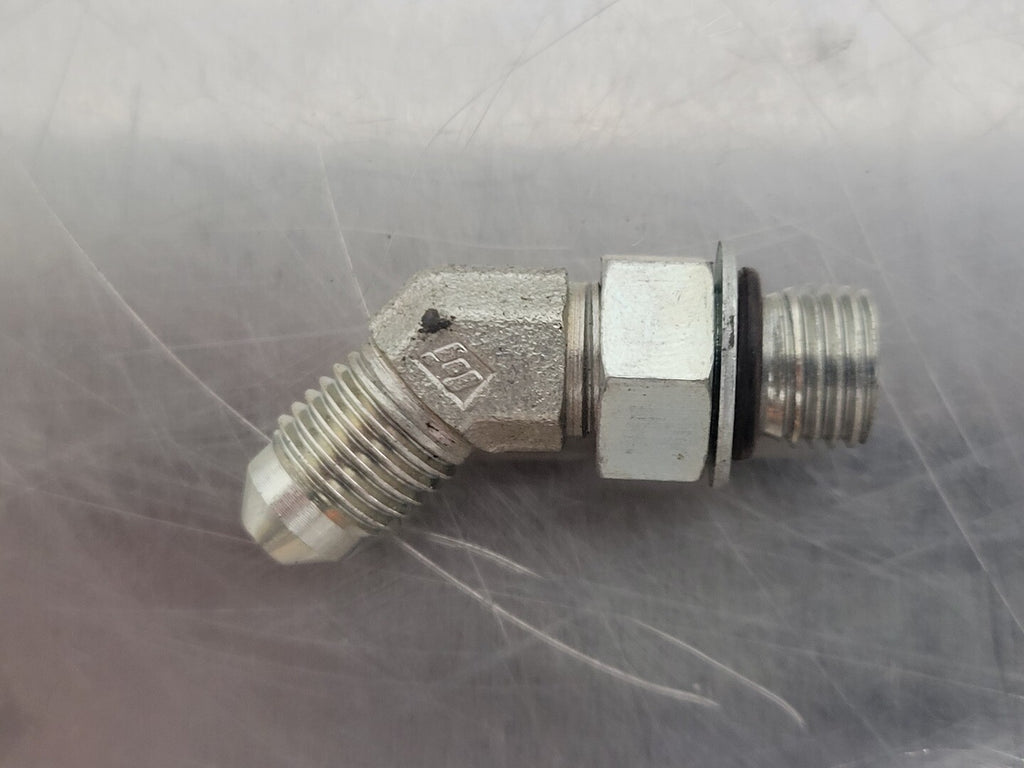 BRENNAN INDUSTRIES 45 Deg Elbow Adapter M-04 ORB X M-04 JIC 1/4" x 1/4" (Bag of 9)