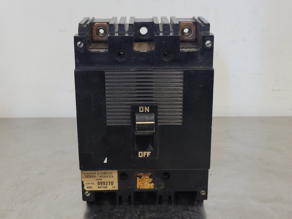 SQUARE D 70 Amp, 3 Pole, 600 volts Circuit Breaker 999270