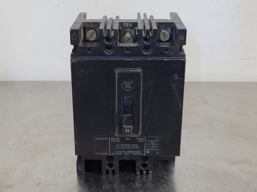 WESTINGHOUSE 90 Amp, 3 Pole, 240 volts Circuit Breaker EB3090
