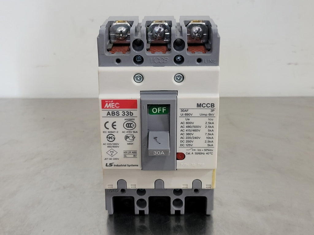 MEC 30 Amp, 3 Pole, 600 volts Circuit Breaker ABS33B-30A
