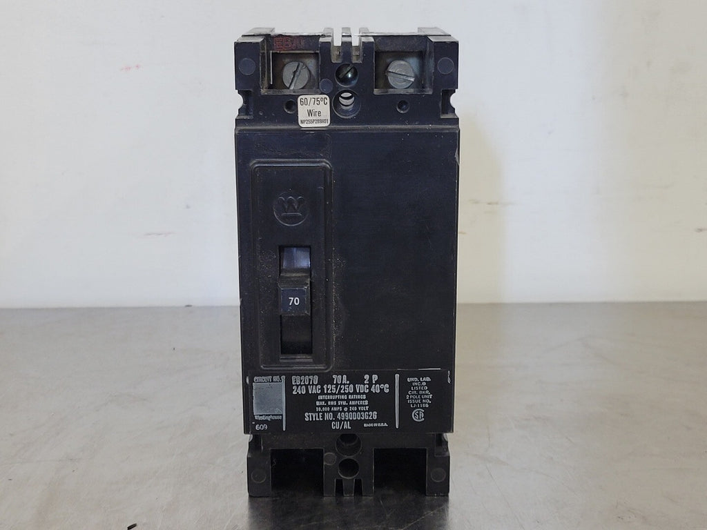 WESTINGHOUSE 70 Amp, 2 Pole, 240 volts Circuit Breaker EB2070