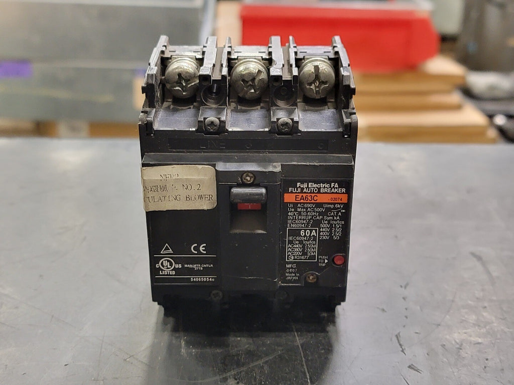 FUJI ELECTRIC 60 Amp, 3 Pole, 500 volts Circuit Breaker EA63C