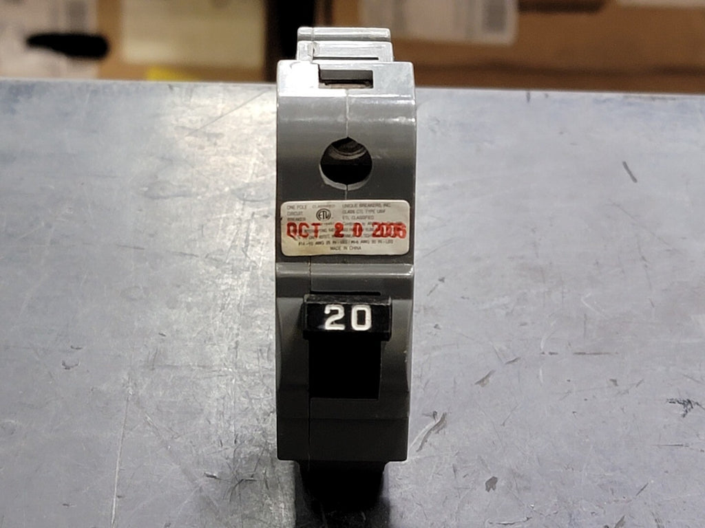 UNIQUE BREAKERS INC 20 Amp, 1 Pole, 120 volts Circuit Breaker UBIF120